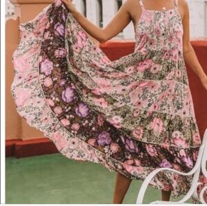 Spell Desert Daisy Maxi Sundress Size L in Lilac NWT